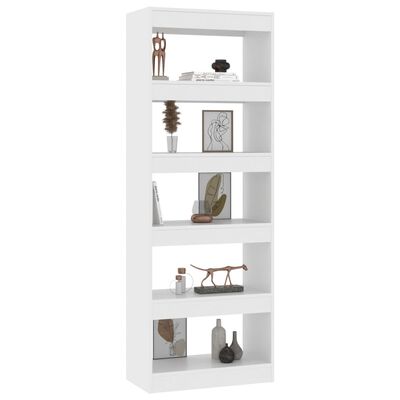 vidaXL Knihovna / dělicí stěna bílá 60 x 30 x 166 cm dřevotříska