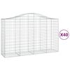 vidaXL Klenut&eacute; gabionov&eacute; ko&scaron;e 40ks 200x50x120/140cm pozinkovan&eacute; železo