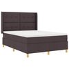 vidaXL Postel s boxspringem s LED p&aacute;sky Hněd&aacute; 140 x 200 cm textil