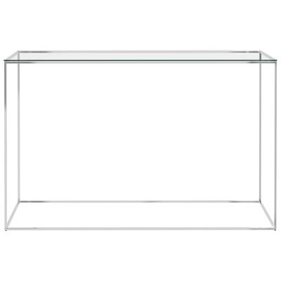 vidaXL Odkládací stolek stříbrný 120 x 40 x 78 cm nerezová ocel a sklo