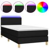 vidaXL Box spring postel s matrac&iacute; a LED čern&aacute; 90x190 cm textil
