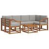 vidaXL Venkovn&iacute; pohovkov&aacute; souprava 7 pcs Př&iacute;rodn&iacute; a světle &scaron;ed&aacute;