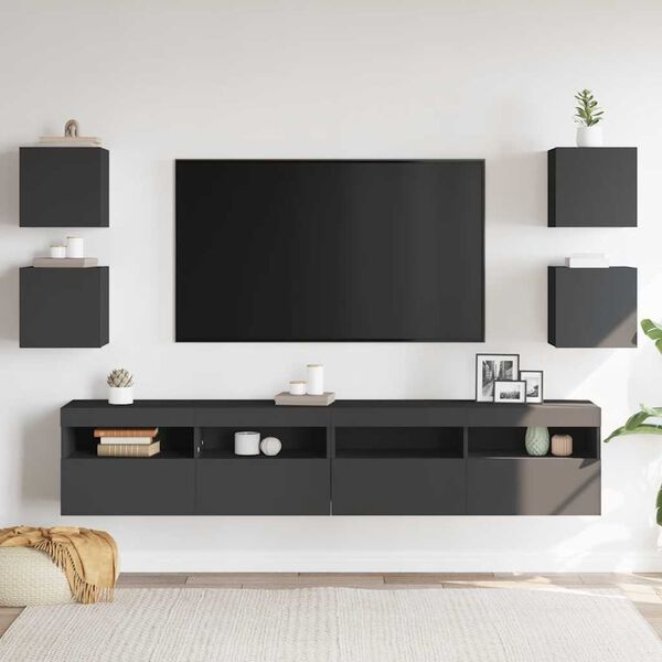 vidaXL N&aacute;stěnn&eacute; TV skř&iacute;ňky 4 ks &scaron;ed&eacute; 30,5x30x30 cm
