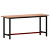 vidaXL Pracovn&iacute; stůl 180 x 55 x 81,5 cm masivn&iacute; bukov&eacute; dřevo a kov