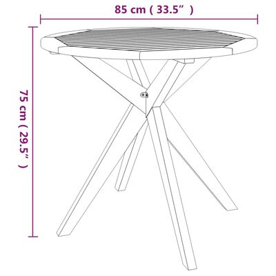 vidaXL Zahradní stolek 85 x 85 x 75 cm masivní akáciové dřevo