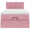 vidaXL Osmanský rám postele s matrací růžová 90x190cm samet