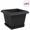 vidaXL Květin&aacute;če 24 pcs Čern&aacute; 23 x 23 x 17,5 cm Plast