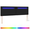 vidaXL LED hlavov&aacute; deska Čern&aacute; 180 cm Uměl&aacute; kůže