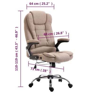 vidaXL Kancelářská židle hnědošedá polyester