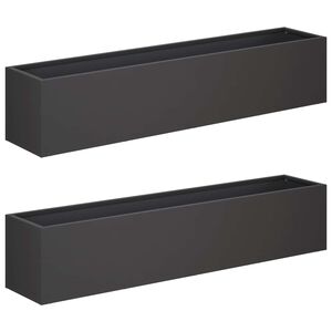 vidaXL Zahradn&iacute; pěstebn&iacute;k 2 ks Čern&aacute; 80 x 20 x 20 cm