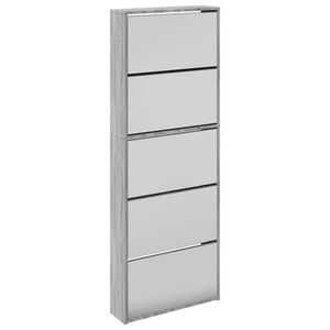vidaXL Botn&iacute;k se zrcadlem 5patrov&yacute; &scaron;ed&yacute; sonoma 63 x 17 x 169,5 cm