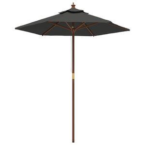 vidaXL Zahradn&iacute; slunečn&iacute;k s dřevěnou tyč&iacute; antracitov&yacute; 196 x 231 cm