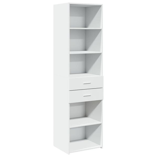 vidaXL Skř&iacute;ň highboard b&iacute;l&aacute; 50 x 42,5 x 185 cm kompozitn&iacute; dřevo
