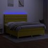 vidaXL Box spring postel s matrac&iacute; a LED zelen&aacute; 160x200 cm textil