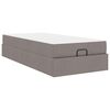 vidaXL R&aacute;m postele s matrac&iacute; 2 ks Taupe textil