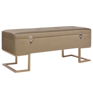vidaXL Lavice s &uacute;ložn&yacute;m prostorem 105 cm b&eacute;žov&aacute; samet
