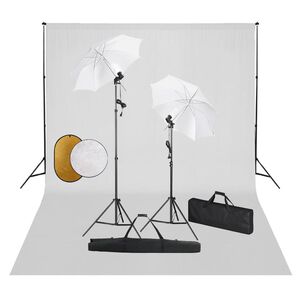 vidaXL Foto studio set se světly, de&scaron;tn&iacute;ky, pozad&iacute;m a odraznou deskou