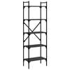 vidaXL Knihovna s 5 policemi čern&aacute; 56 x 31,5 x 174 cm kompozitn&iacute; dřevo