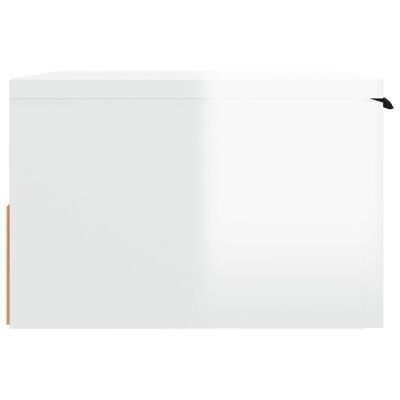 vidaXL Nástěnné noční stolky 2 ks bílé s vysokým leskem 34x30x20 cm