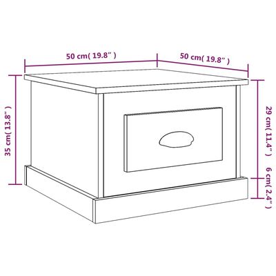 vidaXL Konferenční stolek lesklý bílý 50 x 50 x 35 cm kompozitní dřevo