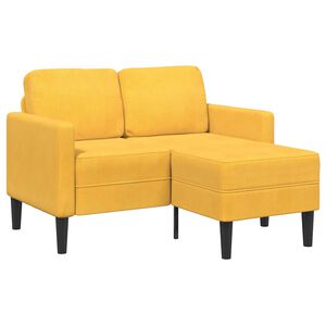 vidaXL Dvoum&iacute;stn&aacute; pohovka s leh&aacute;tkem ve tvaru L Světle žlut&aacute; 125 cm