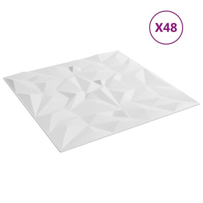 vidaXL Nástěnné panely 48 ks bílé 50 x 50 cm XPS 12 m² ametyst