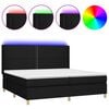 vidaXL Box spring postel s matrac&iacute; a LED čern&aacute; 200x200 cm textil