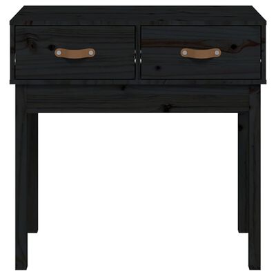 vidaXL Konzolový stolek černý 76,5 x 40 x 75 cm masivní borové dřevo