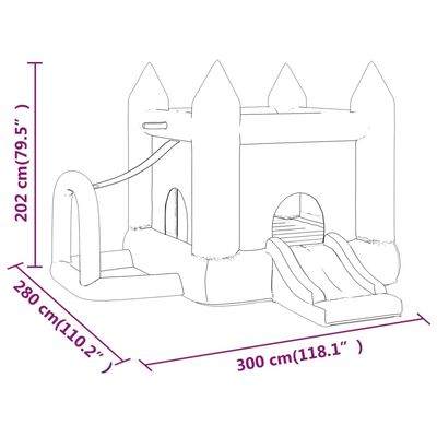 Happy Hop Nafukovací skákací hrad se skluzavkou 300 x 280 x 202 cm PVC