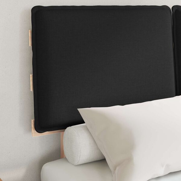 vidaXL R&aacute;m postele s čalouněn&yacute;m čelem s čelo Čern&aacute; 120 x 190 cm