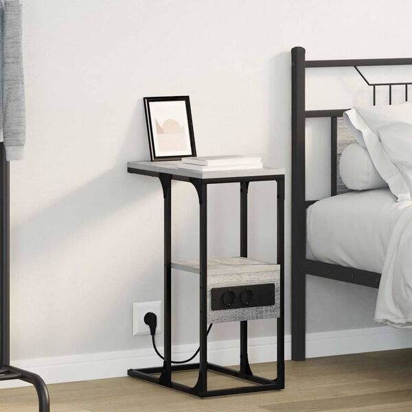 vidaXL Nočn&iacute; skř&iacute;ňka &Scaron;ed&aacute; sonoma 41,5 x 26 x 60,5 cm Kompozitn&iacute; dřevo