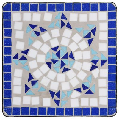 vidaXL Mozaikový odkládací stolek modrý a bílý keramika