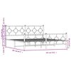 vidaXL Kovový rám postele s hlavovým a nožním čelem bílý 180 x 200 cm