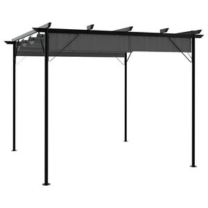 vidaXL Pergola se zatahovac&iacute; střechou antracitov&aacute; 3x3 m ocel 180 g/m&sup2;