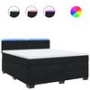 vidaXL Box spring postel s matrac&iacute; čern&aacute; 180x200 cm samet