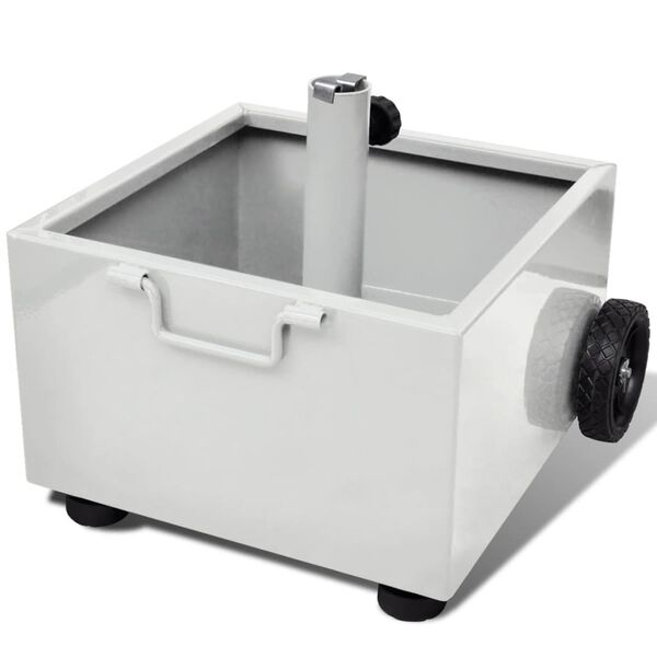 vidaXL Stojan na slunečn&iacute;k s květin&aacute;čem b&iacute;l&yacute;