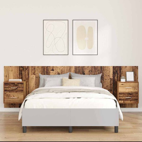 vidaXL Hlavov&aacute; č&aacute;st s kabinetem 3 pcs Star&eacute; dřevo kompozitn&iacute; dřevo