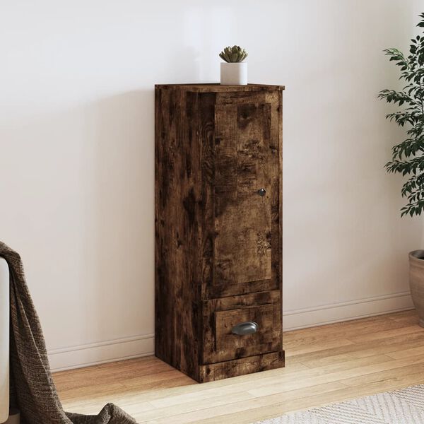 vidaXL Skř&iacute;ň highboard kouřov&yacute; dub 36 x 35,5 x 103,5 kompozitn&iacute; dřevo