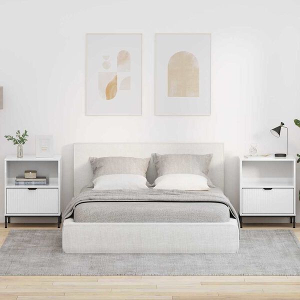 vidaXL Nočn&iacute; stolky 2 pcs B&iacute;l&aacute; s vysok&yacute;m leskem 49 x 36 x 61 cm