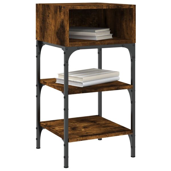 vidaXL Nočn&iacute; stolky 2 ks kouřov&yacute; dub 35x34,5x70 cm kompozitn&iacute; dřevo