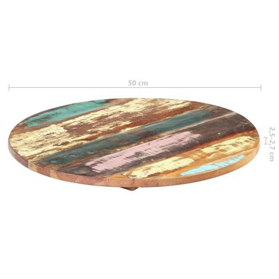 vidaXL Kulatá stolní deska 50 cm 25–27 mm masivní recyklované dřevo