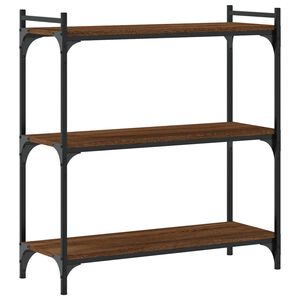 vidaXL Knihovna se 3 policemi hněd&yacute; dub 80x30x86 cm kompozitn&iacute; dřevo