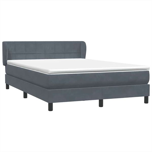 vidaXL Box spring postel s matrac&iacute; tmavě &scaron;ed&aacute; 160x210 cm samet