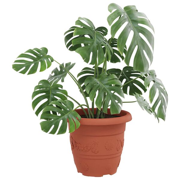 vidaXL Kulat&yacute; květin&aacute;č 6 pcs Cihlově červen&aacute; &Oslash; 26 x 21.5 cm Plast