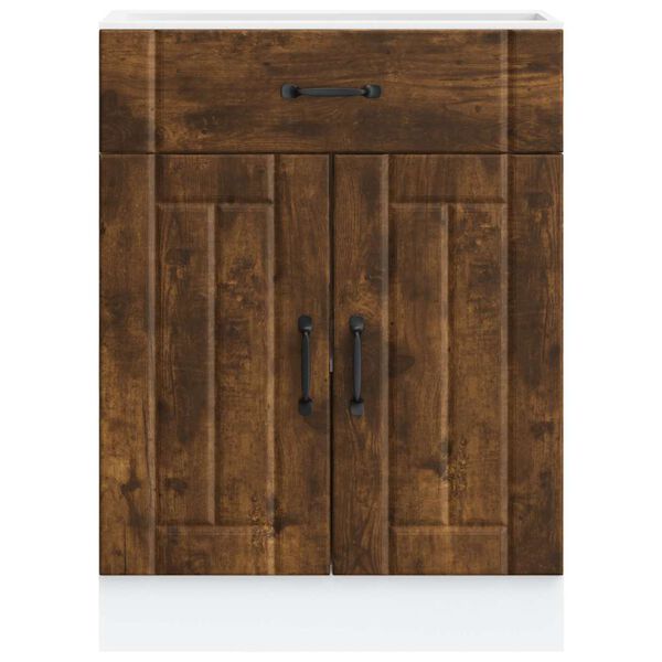 vidaXL Kuchyňsk&aacute; spodn&iacute; skř&iacute;ňka "Lucca" kouřov&yacute; dub kompozitn&iacute; dřevo