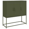 vidaXL Skř&iacute;ň highboard olivově zelen&aacute; 100,5 x 39 x 107 cm ocel