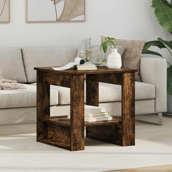 vidaXL Konferenčn&iacute; stolek Kouřov&yacute; dub 51 x 50 x 50 cm kompozitn&iacute; dřevo