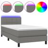 vidaXL Box spring postel s matrac&iacute; a LED tmavě &scaron;ed&aacute; 80 x 200 cm textil