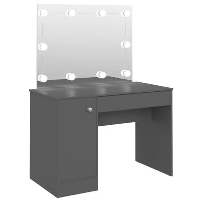 vidaXL Kosmetický stolek s LED světly 110 x 55 x 145 cm MDF šedý