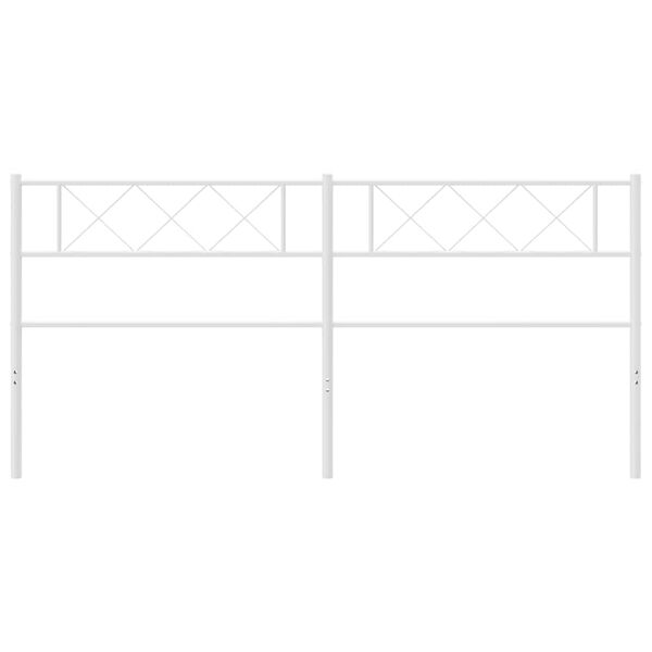 vidaXL Kovov&eacute; n&aacute;hradn&iacute; čelo postele b&iacute;l&eacute; 193 cm